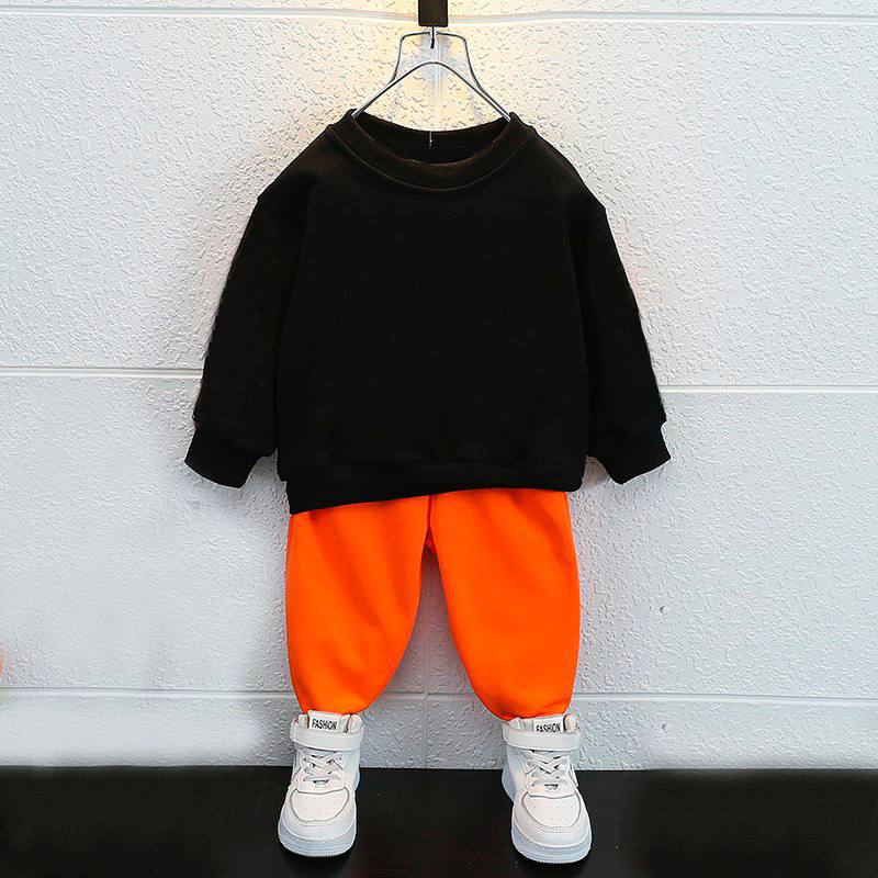 Дитячий костюм утеплений чорно-помаранчевий для хлопчиків (6074-t5)_first