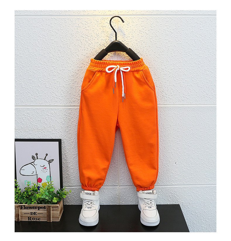 Детские спортивные штаны для девочки утепленные оранжевые_first