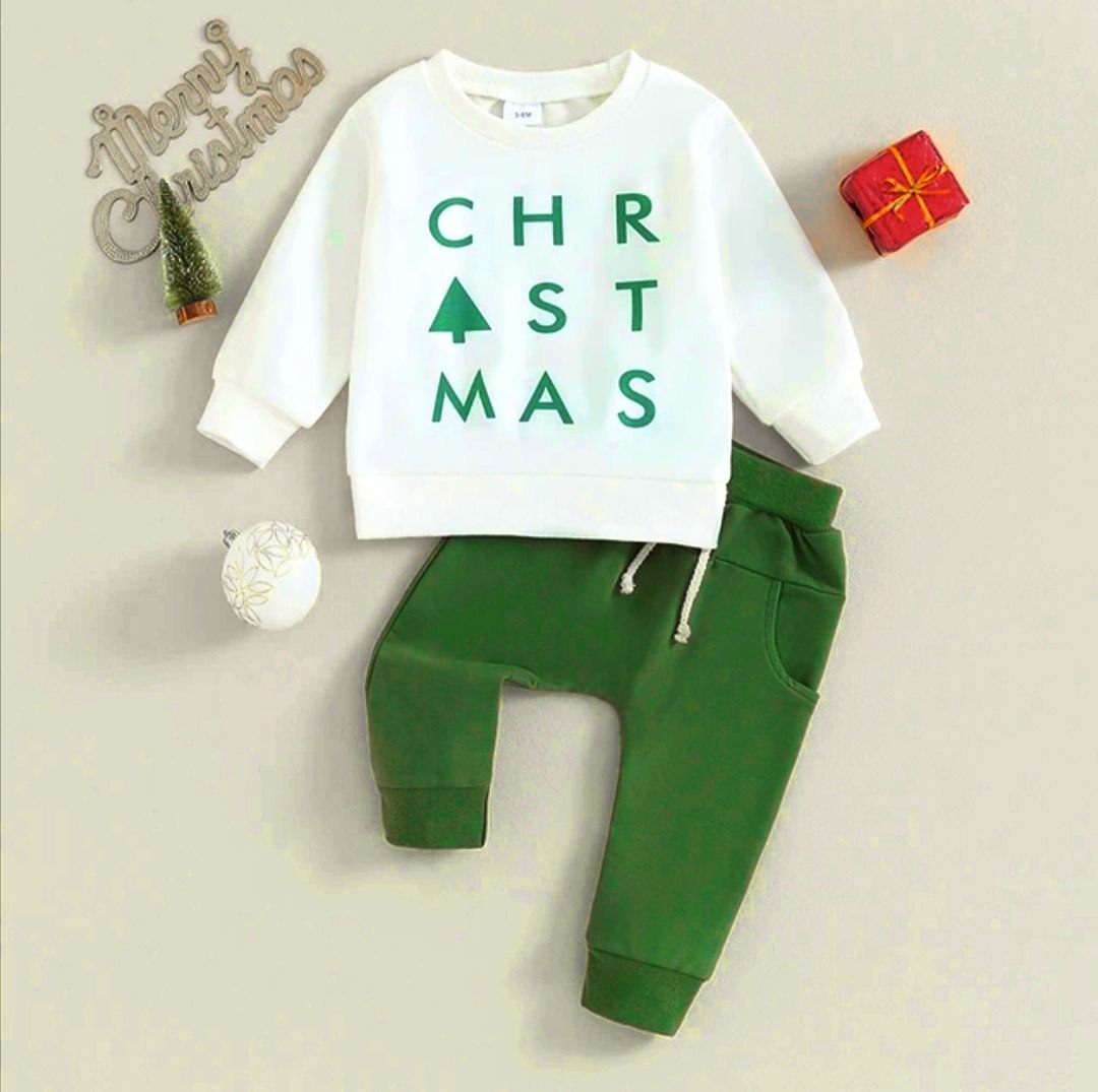 Дитячий костюм Новорічний Christmas молочно-зелений (6231)_first