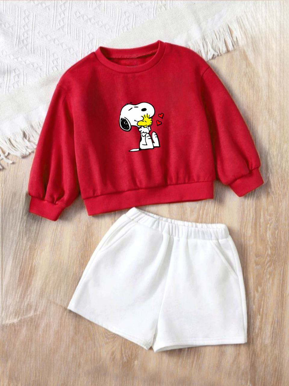 Комплект свитшот шорти Snoopy червоно-молочний (3290-t2)_first