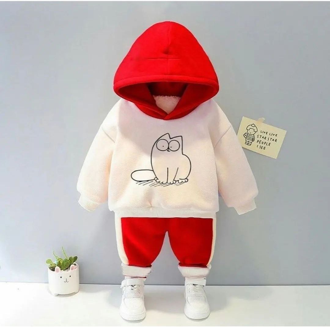 Дитячий костюм для дівчинки кіт червоно-білий (6199)_first