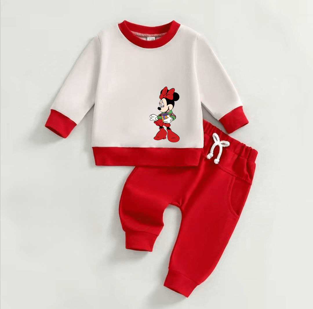 Дитячий костюм новорічний Minnie - демісезон, молочно-червоний,   (4315)_first