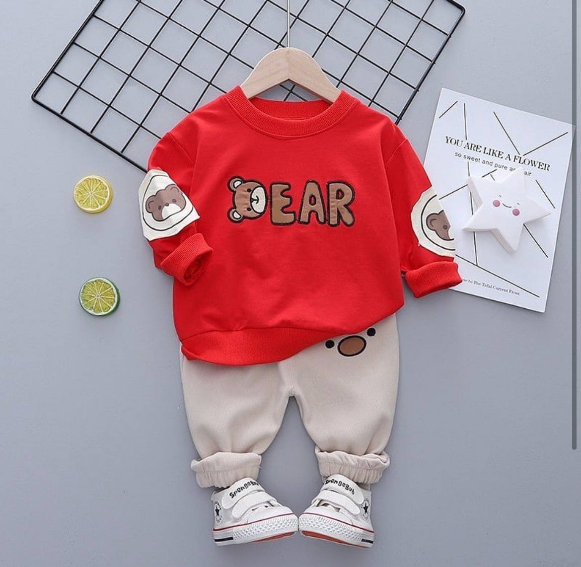Дитячий костюм для хлопчика ведмедик червоний (6186)_first