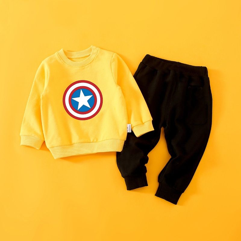 Дитячий костюм капітан америка утеплений жовто-чорний для хлопчиків (7166-t5)_first