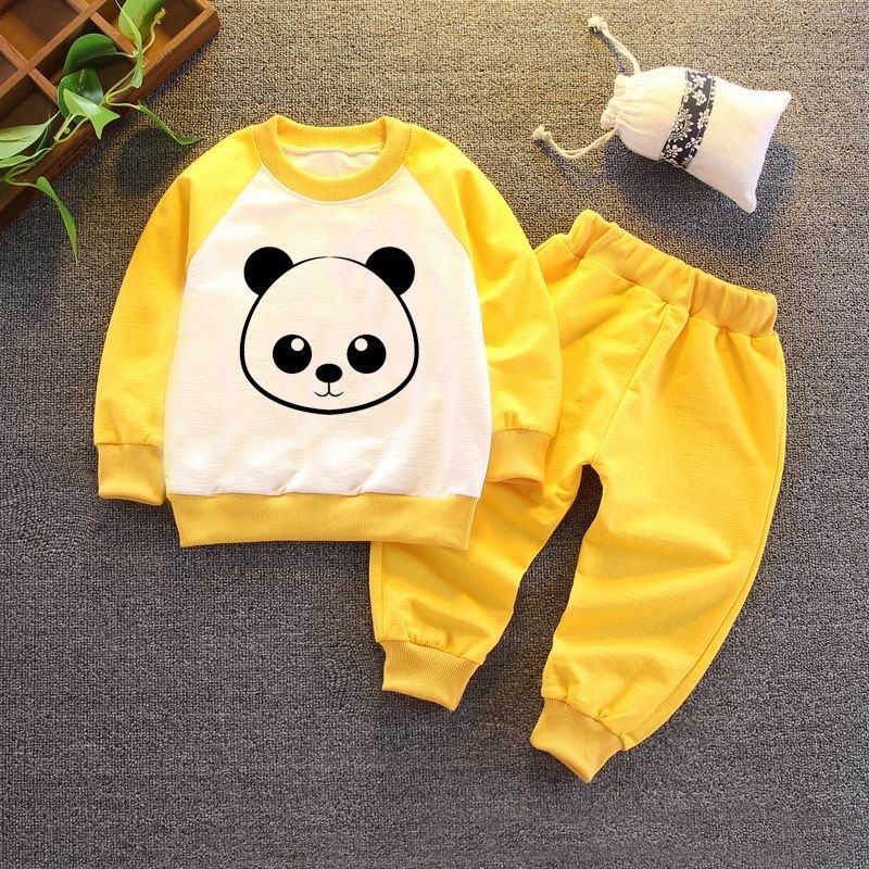 Дитячий костюм для дівчинки панда жовто-білий (6071)_first
