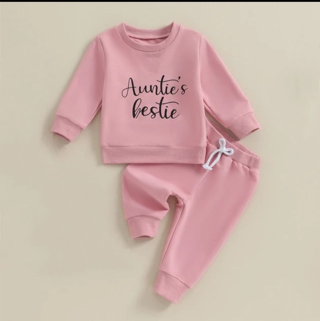 Дитячий костюм Auntis bestie тринитка світло-рожевий_first