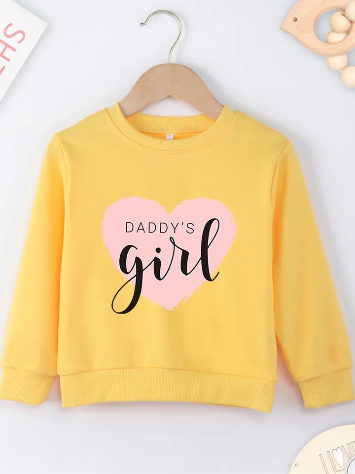 Світшот для дівчинки Daddy's girl жовтий (7054)_first
