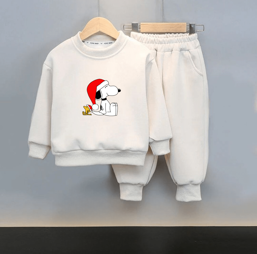 Детский костюм новогодний Snoopy - демисезон, молочный, на 6 месяцев (4337)_first