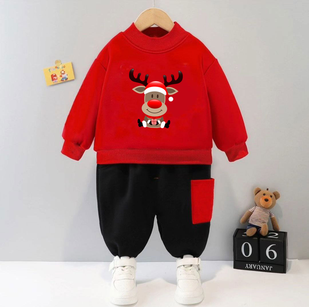 Дитячий костюм для хлопчика новорічний утеплений червоно-чорний (6221-t5)_first