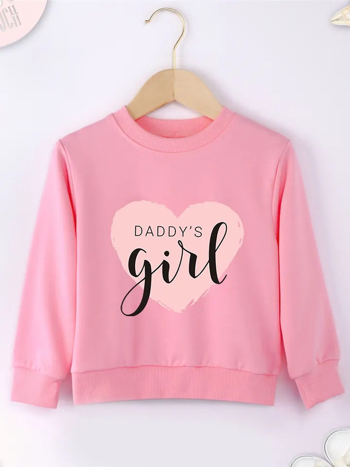 Свитшот для девочек Daddy's girl розовый (7055)_first