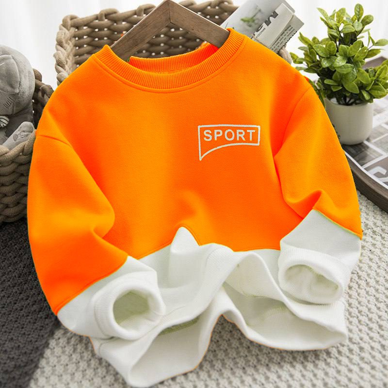 Свитшот для девочек спорт помаранчево-белый (4011)_first