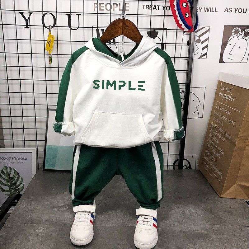 Дитячий костюм simple біло-зелений для хлопчиків (6008)_first