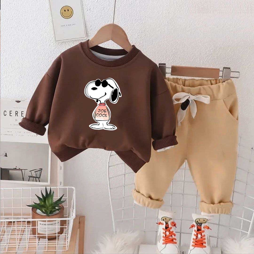 Дитячий костюм Snoopy тринитка коричнево-бежевий_first