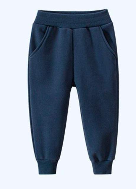 Спортивні штани дитячі утеплені темно-сині (9005-t5)