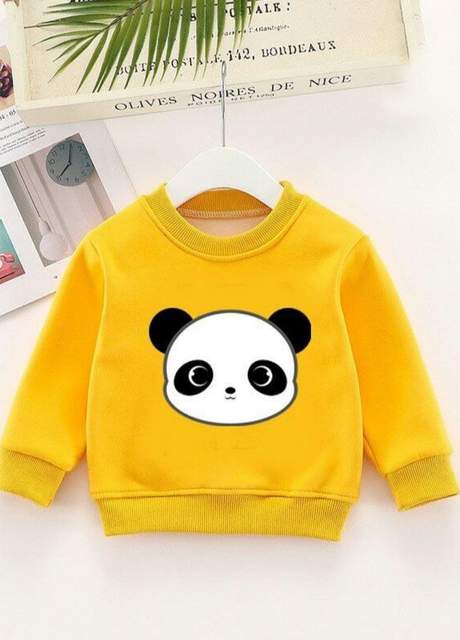 Світшот дитячий Панда утеплений жовтий (4061-t5)