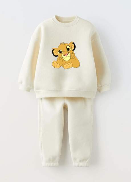 Дитячий костюм (кофта+штани) ведмедики молочний (6191)