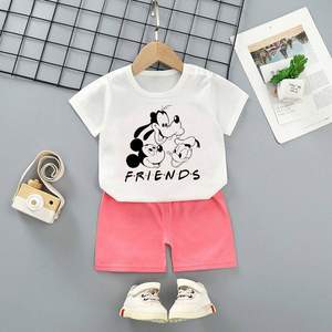 Комплект (футболка + шорти) Friends біло-рожевий