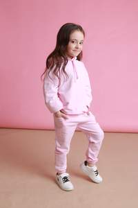Костюм для девочки худи+штани розовый